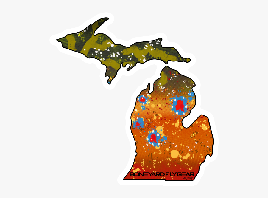 Michigan Brook Trout - Michigan Map With Capital, Transparent Clipart