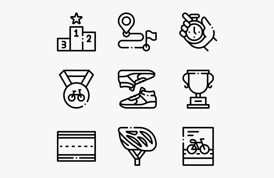 Bicycle Racing - Design Vector Icon, Transparent Clipart