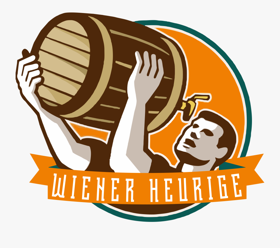 Logo Wiener Heurige Schweiz - Man Drinking From A Keg, Transparent Clipart