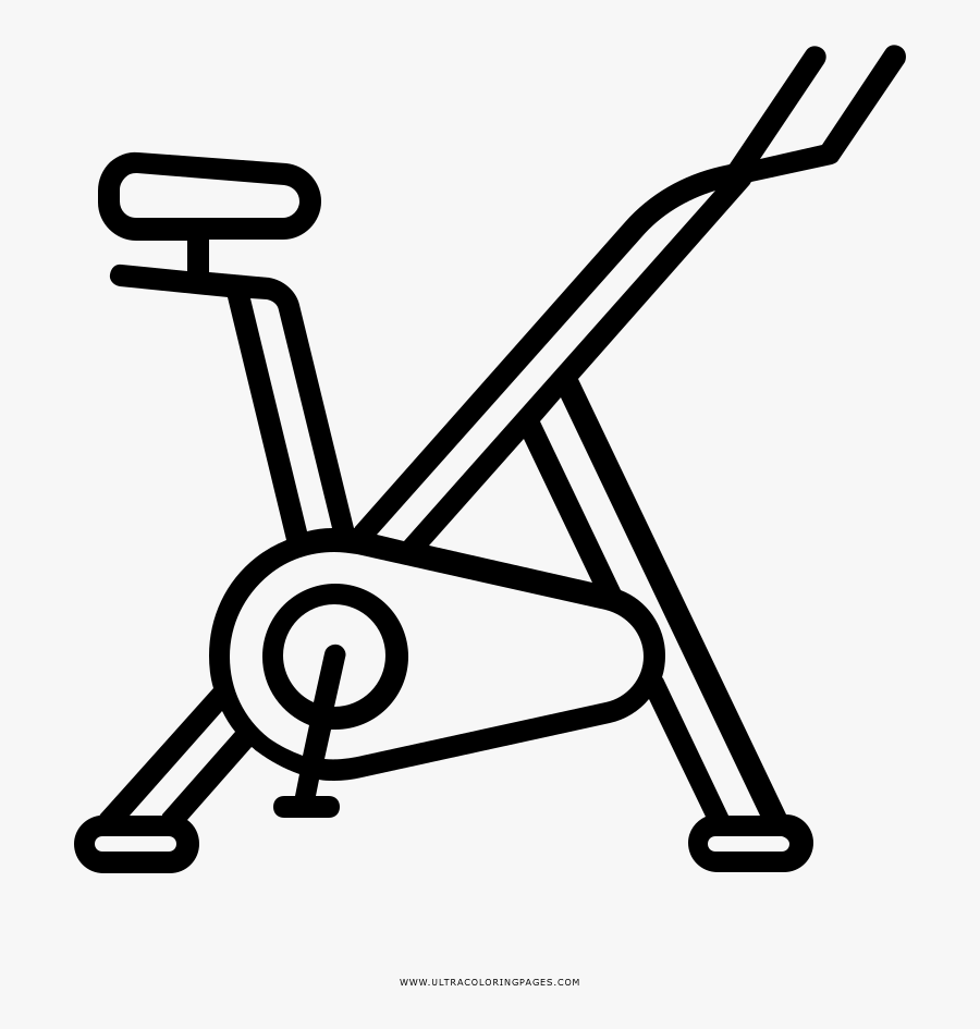 Stationary Bike Coloring Page Clipart , Png Download - Line Art, Transparent Clipart