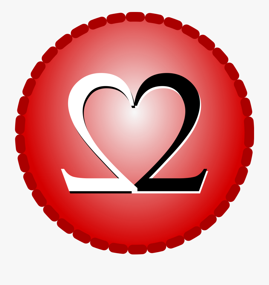 Heart With Number 2 Clipart , Png Download - Number 2 In A Heart, Transparent Clipart
