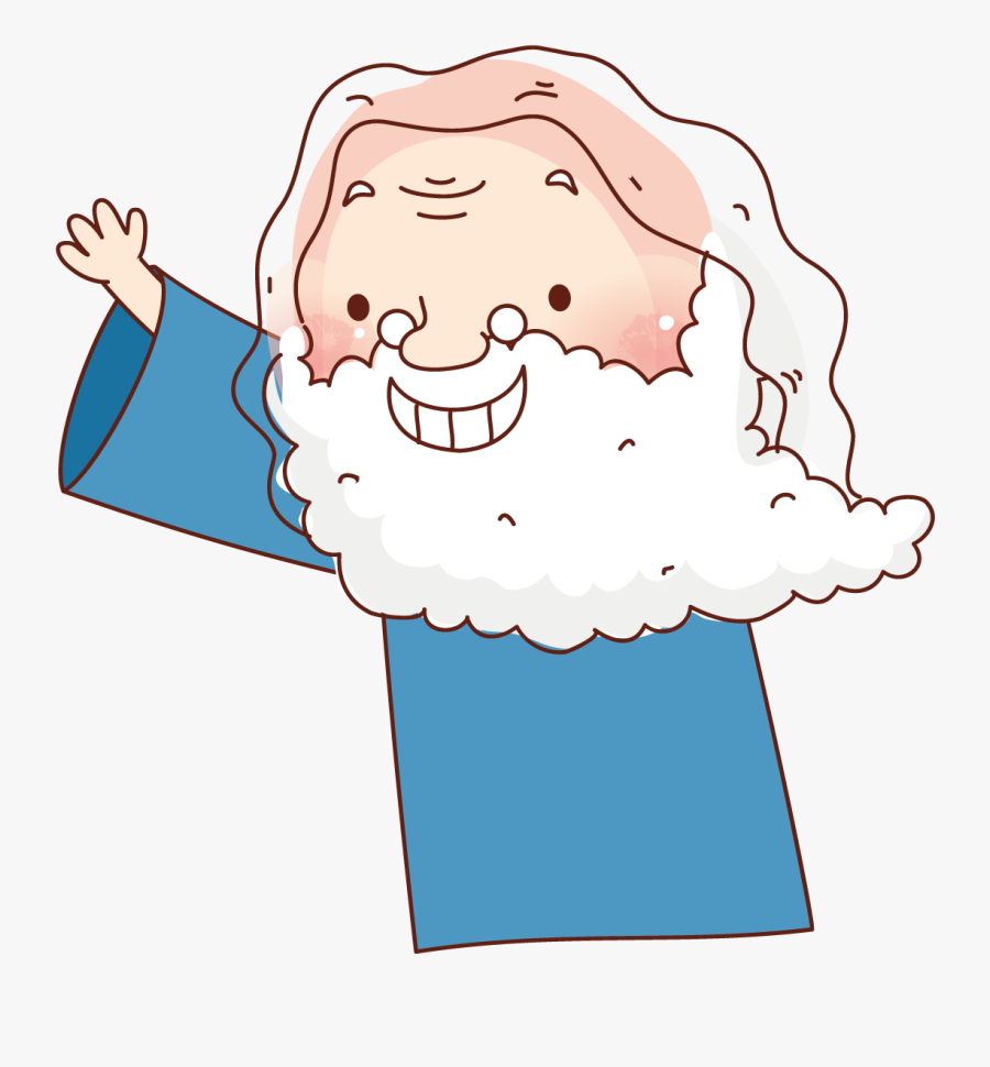 Transparent Cartoon Beard Png - Grandpa With Long White Beard Cartoon, Transparent Clipart