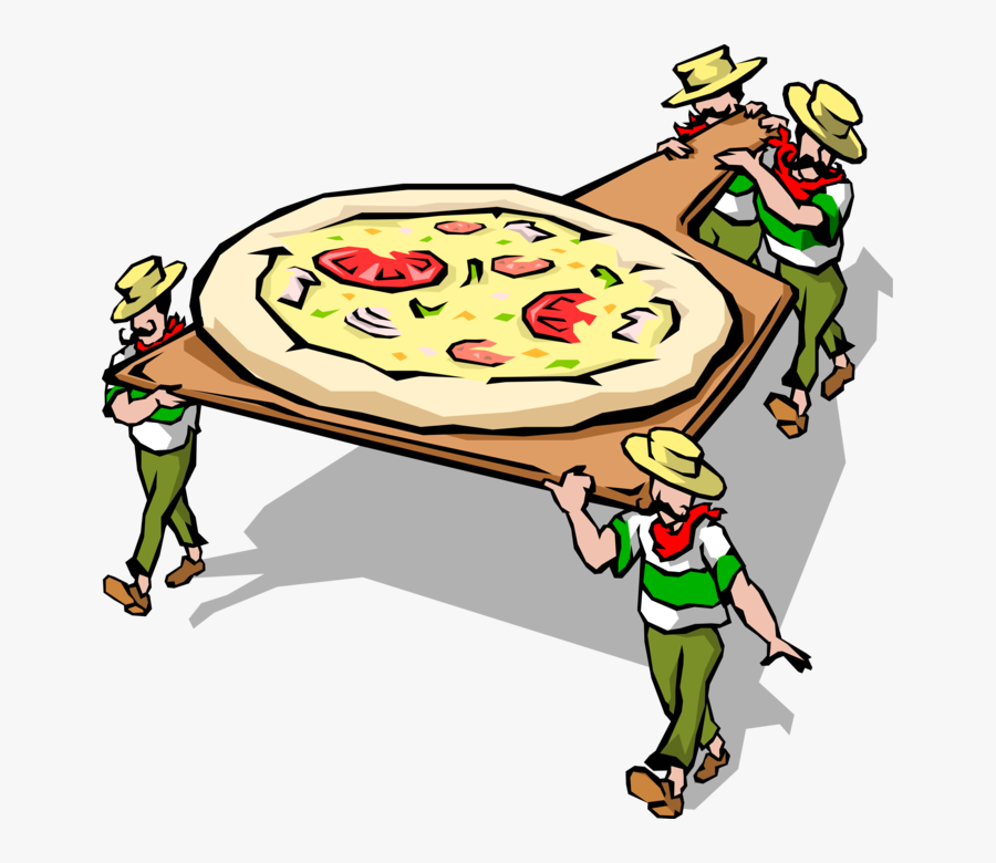 Vector Illustration Of Italian Cuisine Chefs Deliver - Italian Pizza Restaurant Logos, Transparent Clipart