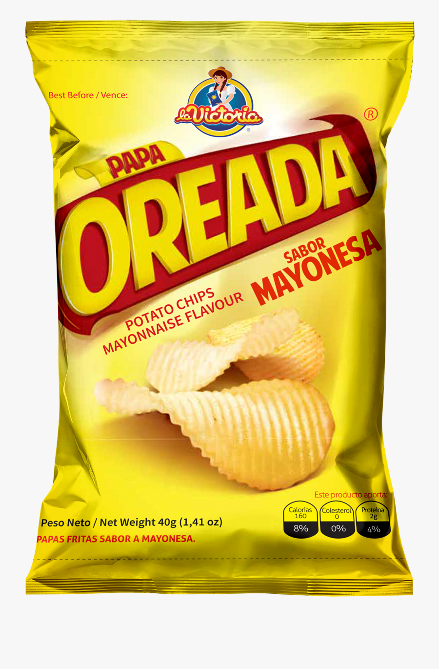 Papa Oreada Mayonesa 40g - Potato Chip, Transparent Clipart