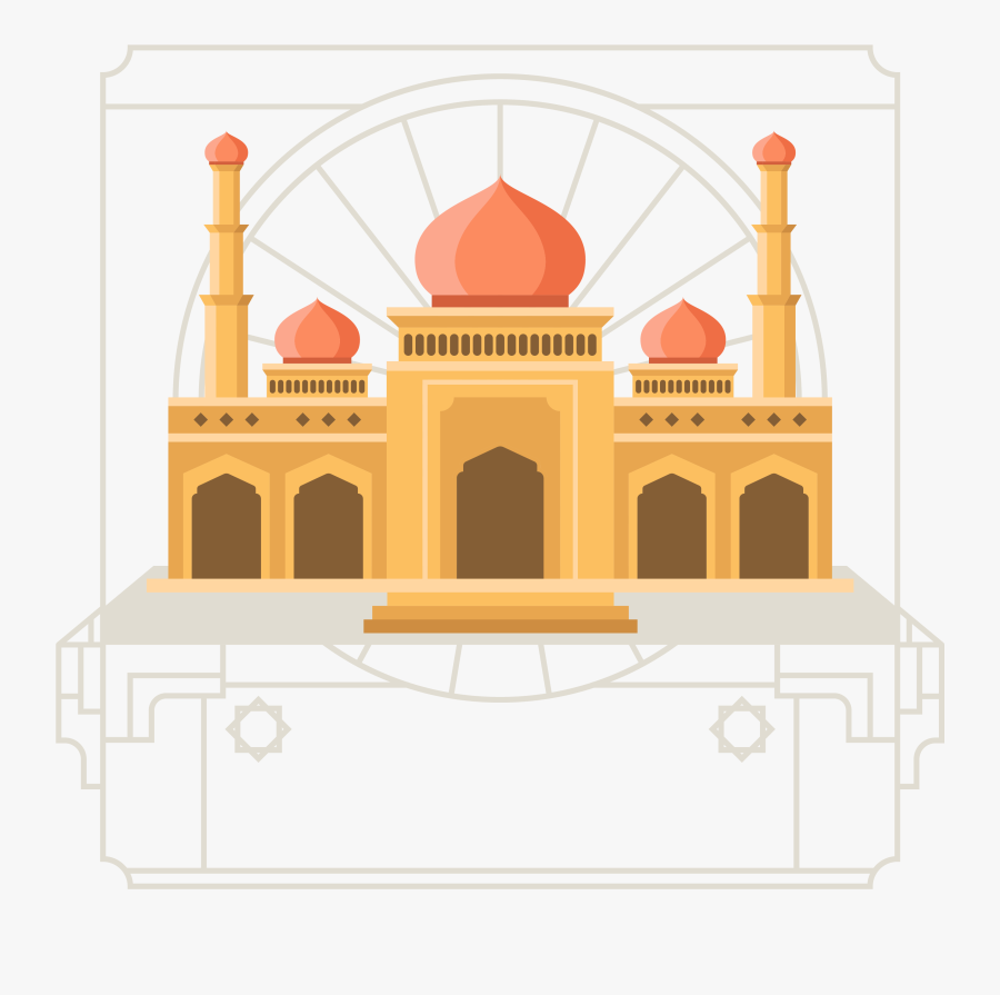 Mosque Islamic Architecture Flat Design - Masjid Vector Png Background Muharram, Transparent Clipart