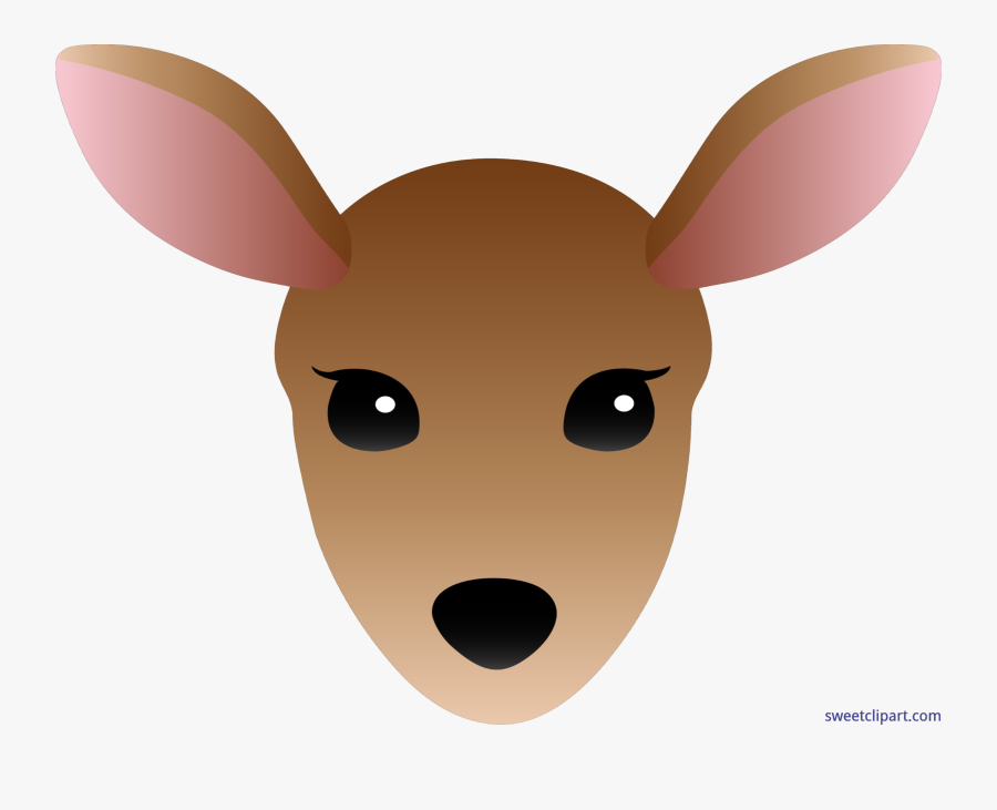 Female Clip Art Sweet - Deer Face Cartoon Drawing, Transparent Clipart