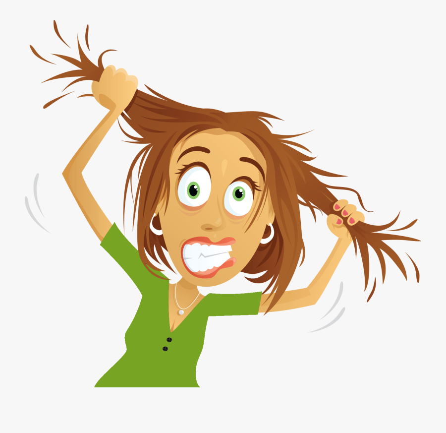 Transparent Crazy Hair Clipart - Pulling Hair Out , Free Transparent