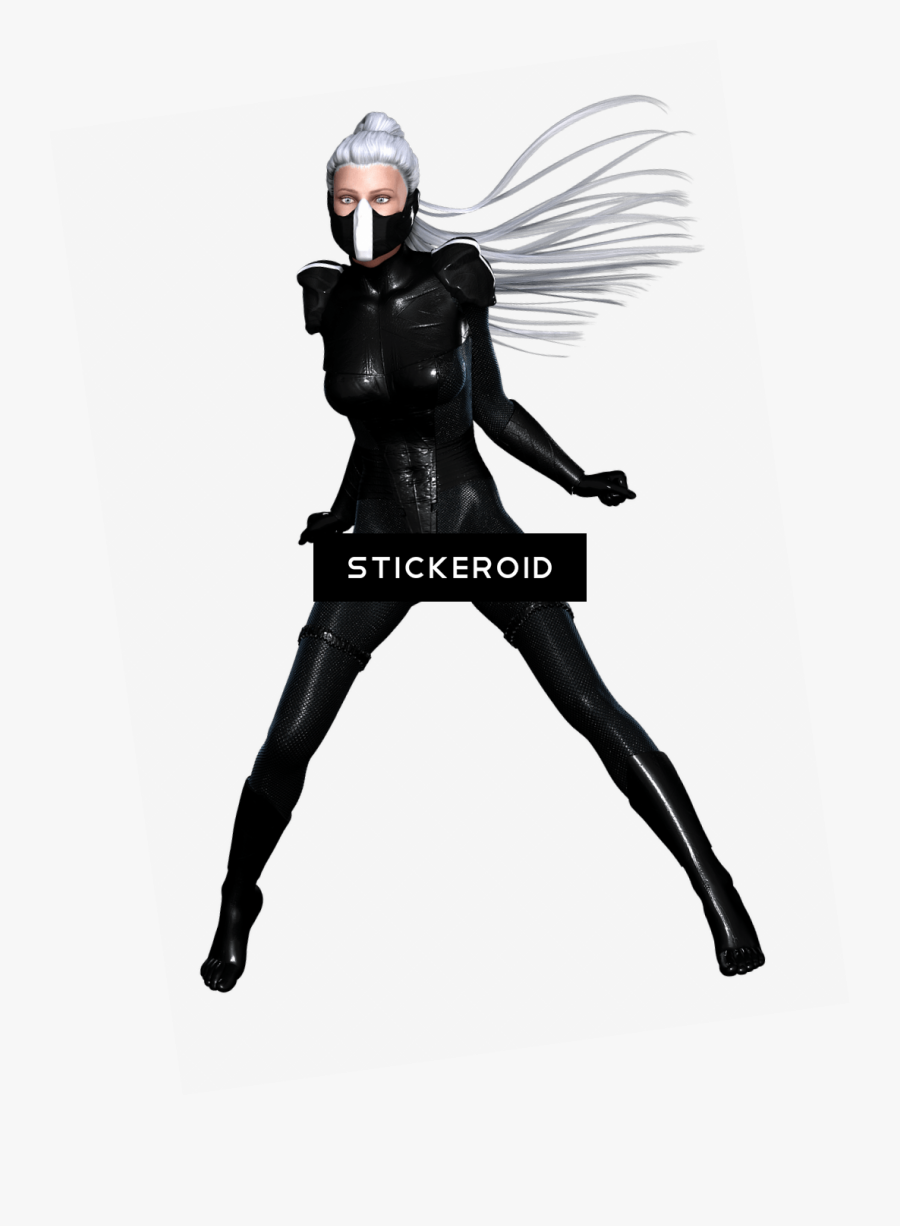 Woman Ninja Black Leather Suit Png Download Fairy - Ninja Fairy, Transparent Clipart
