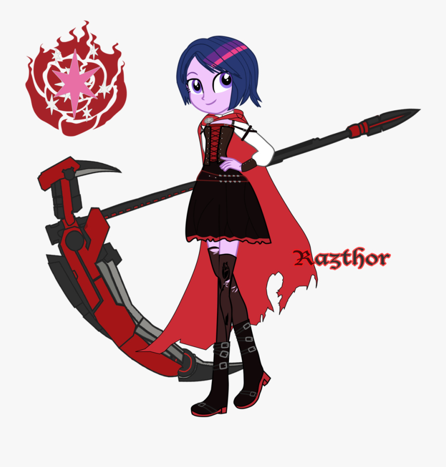 Character,clip Art,black Hair,naginatajutsu - Ruby Rose, Transparent Clipart