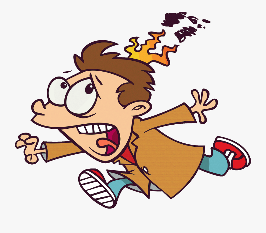 Image Result For Running With Hair On Fire Cartoon - Running In A Science Lab, Transparent Clipart