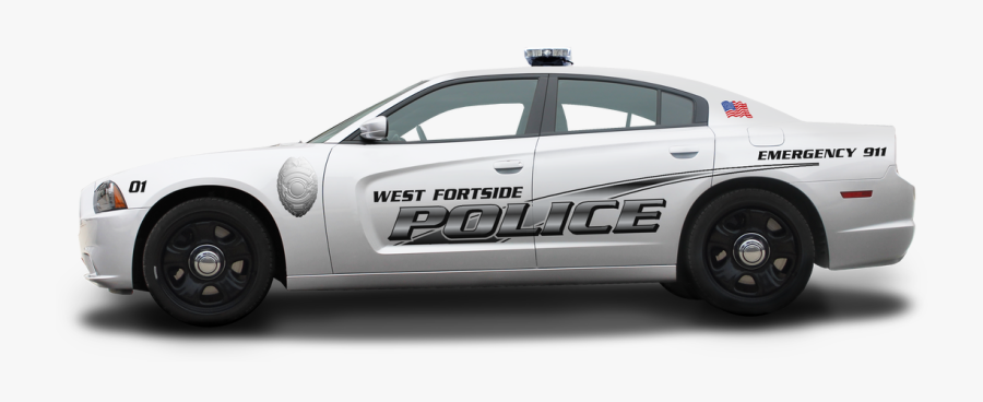 White Police Car Graphics, Transparent Clipart