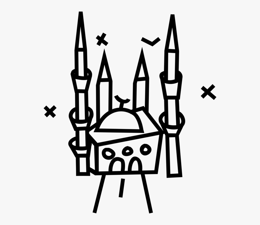 Vector Illustration Of Mosque Place Of Worship For, Transparent Clipart