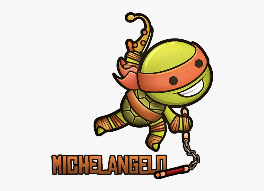 Kawaii Mutant Ninja Turtles - Michaelangelo, Transparent Clipart