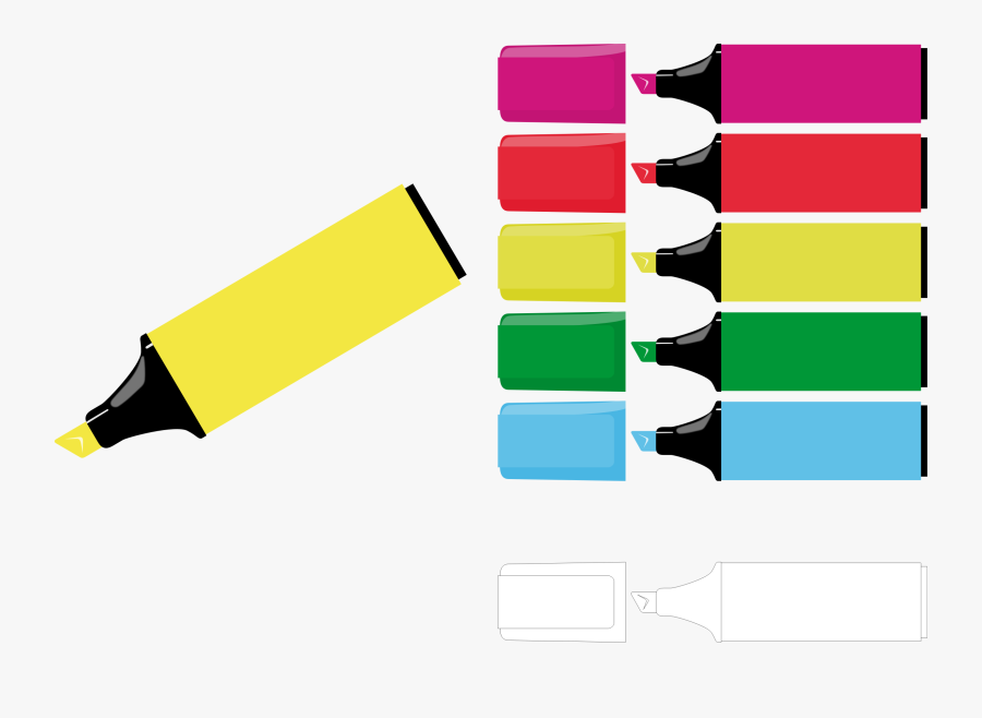 Marker Clipart Yellow Marker - Highlighters Clipart, Transparent Clipart