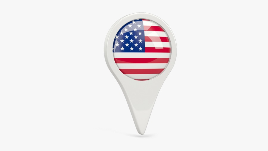 Round Pin Icon - Usa Flag Icon Pin, Transparent Clipart