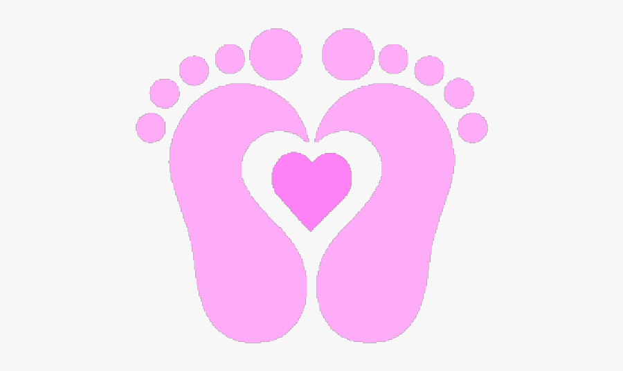 Handprint Clipart Pink - Baby Foot Print Heart, Transparent Clipart