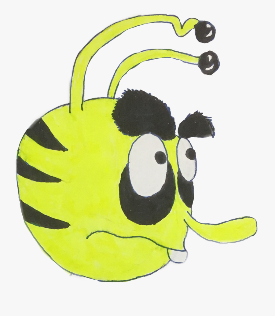 #yellow #bee #cartoon #angry #insect #drawing #highlighter - Illustration, Transparent Clipart