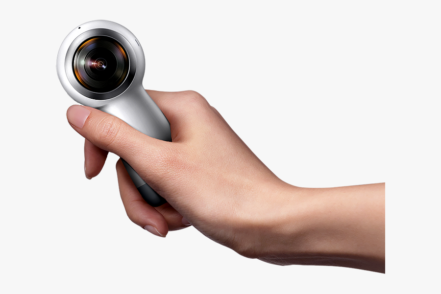 A Hand Holding The Gear 360 Moves From The Right To - Samsung Gear 360 Logo, Transparent Clipart