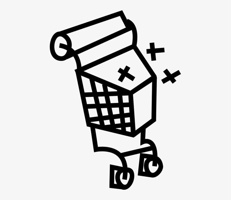 Vector Illustration Of Supermarket Grocery Store Shopping, Transparent Clipart