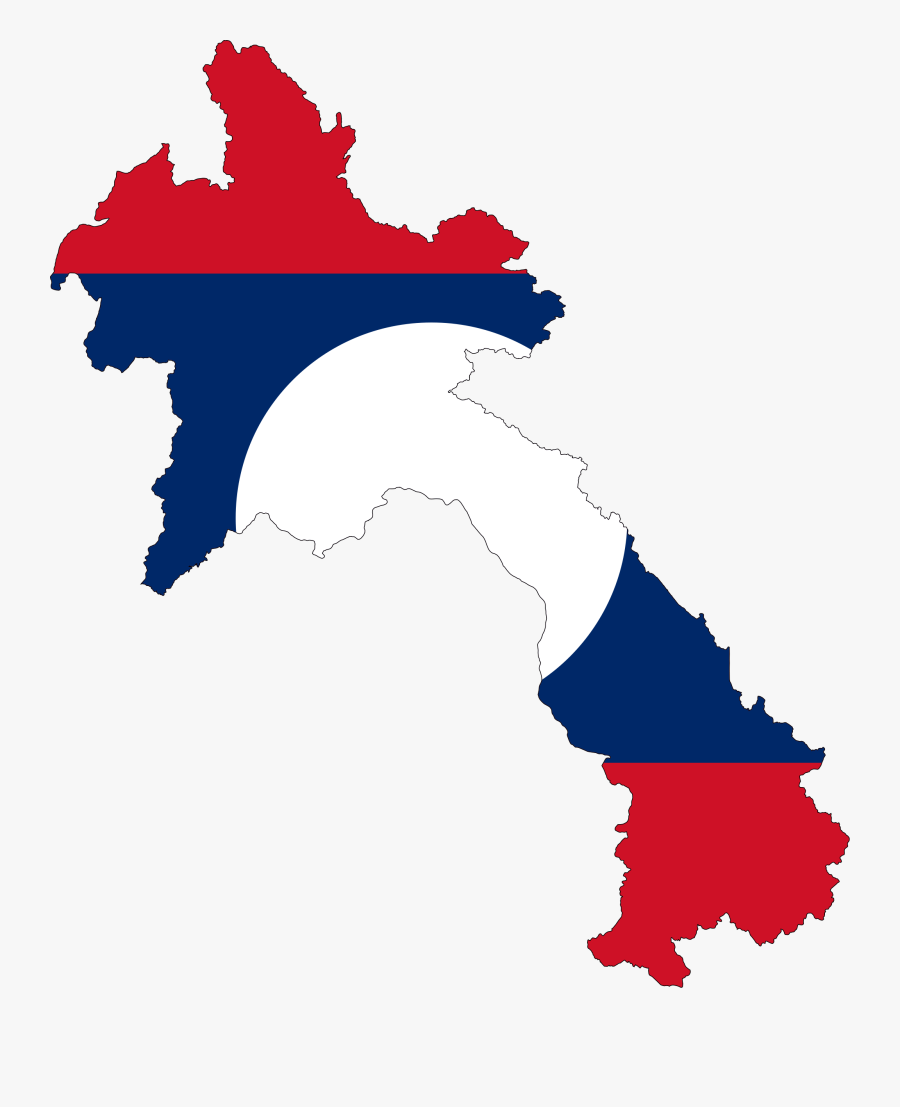 Laos Flag Map Png, Transparent Clipart