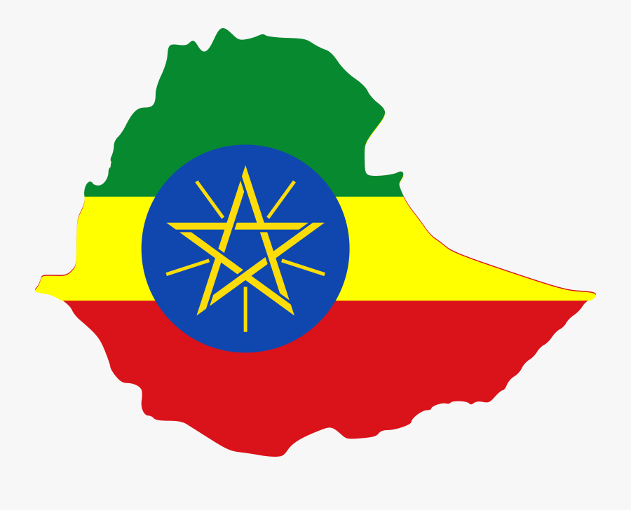 Ethiopian Map With The Flag, Transparent Clipart