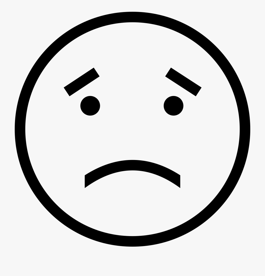 Clipart - Sad Smiley Face Black And White, Transparent Clipart