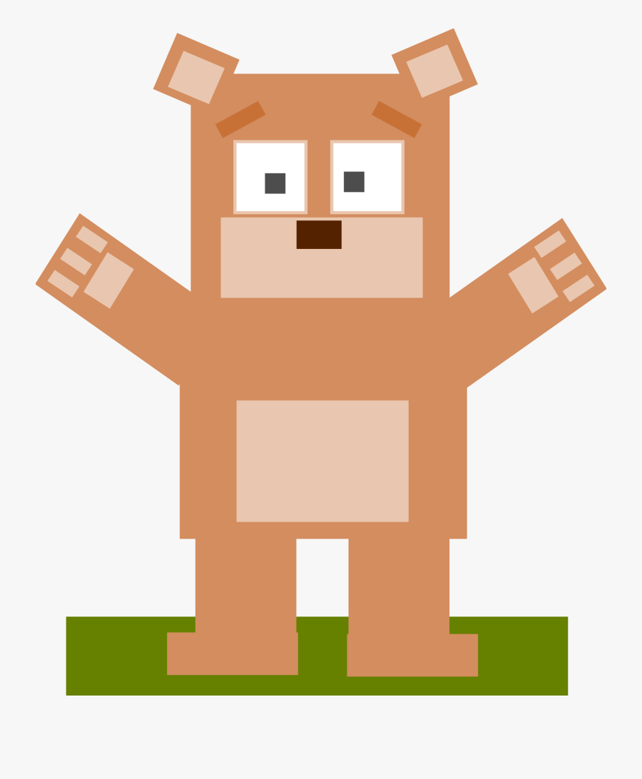 Clip Art Clipart Animal Bear Big - Animals Made With Square, Transparent Clipart