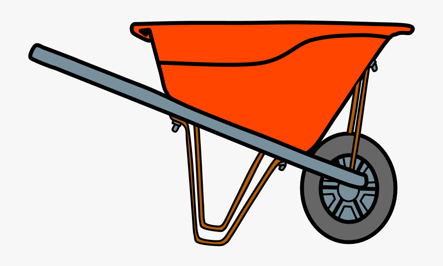 Wheelbarrow, Orange - Blue Wheelbarrow Clipart, Transparent Clipart