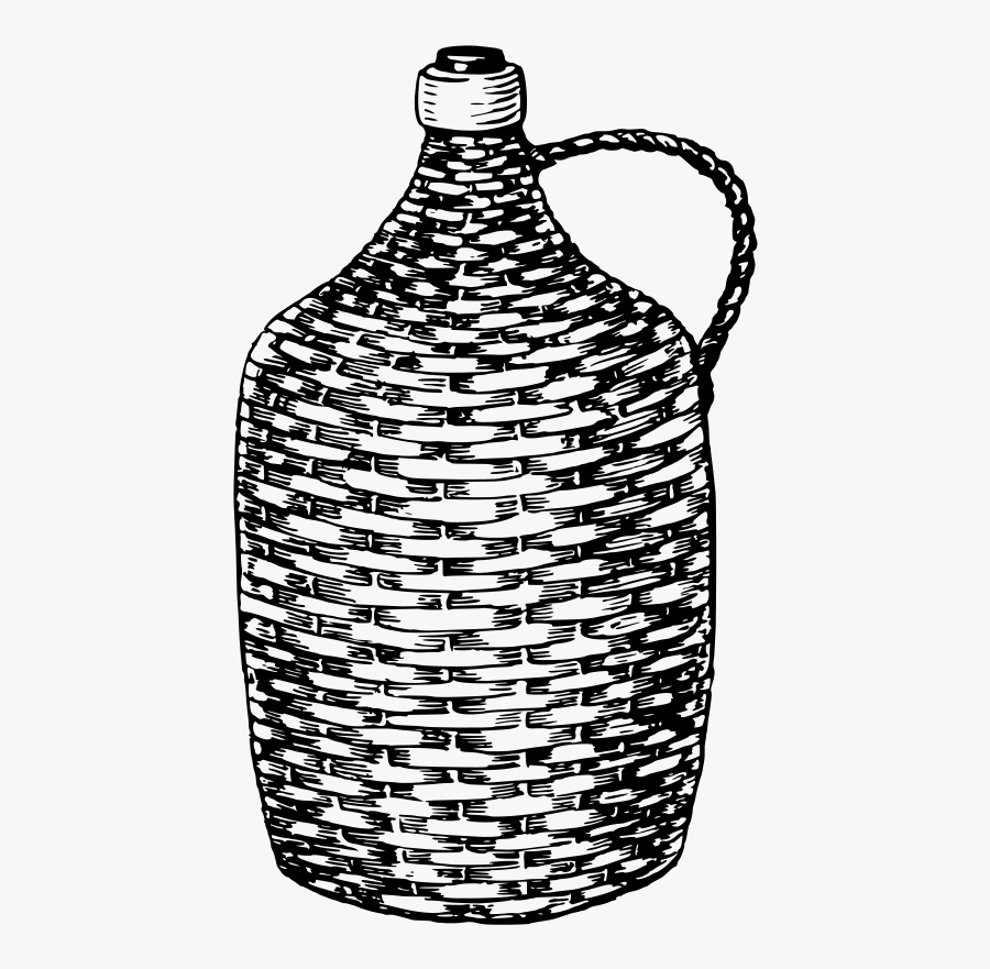 Monochrome Basket - Demijohn Png, Transparent Clipart