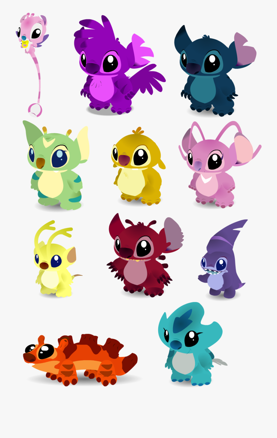 Transparent Lilo And Stitch Clipart - All The Stitches From Lilo And Stitch, Transparent Clipart