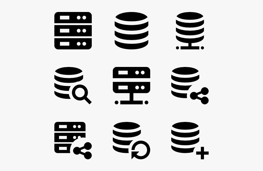 19 Vector Database Huge Freebie Download For Powerpoint - Free Server Icons, Transparent Clipart