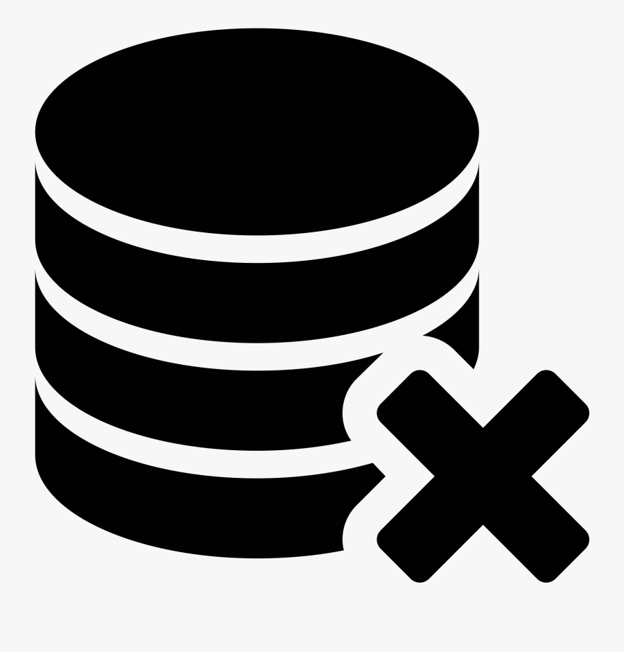Database Vector - Database Delete Icon, Transparent Clipart