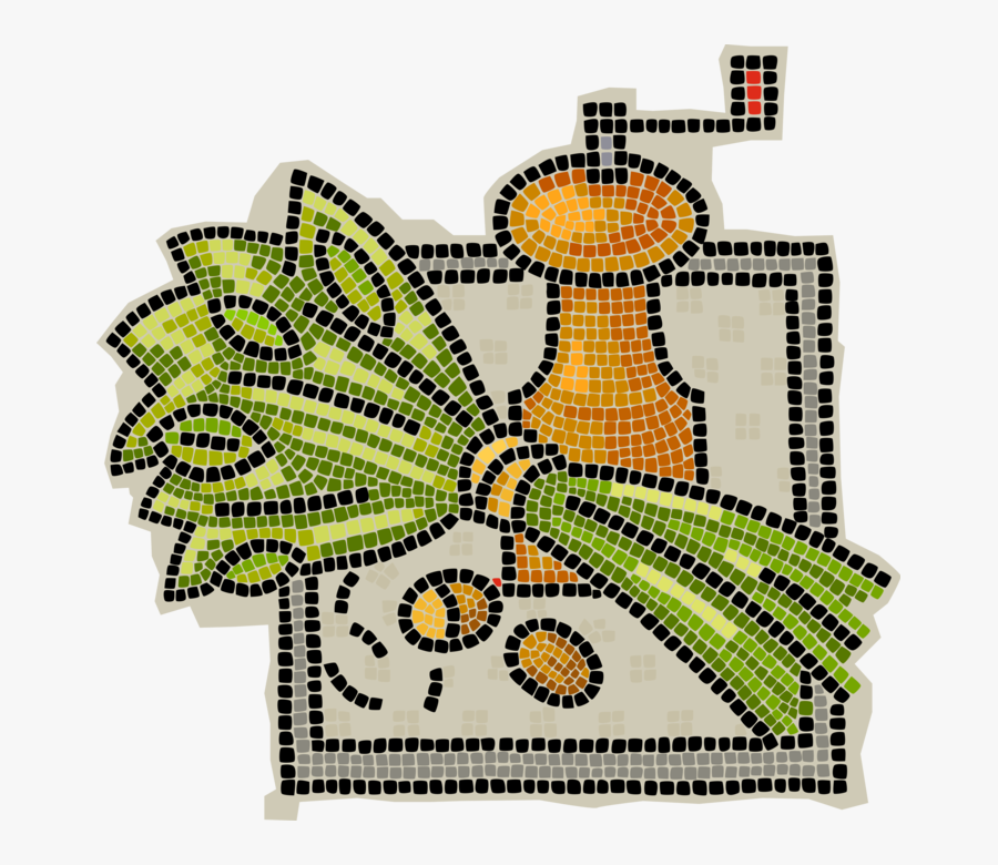 Vector Illustration Of Decorative Mosaic Manual Burr, Transparent Clipart