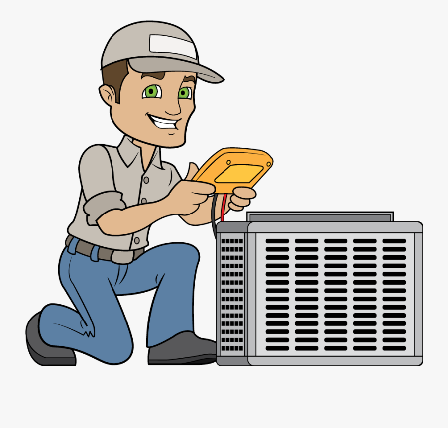 Electrician Clipart Hvac Technician - Ac Technician Cartoon Png, Transparent Clipart