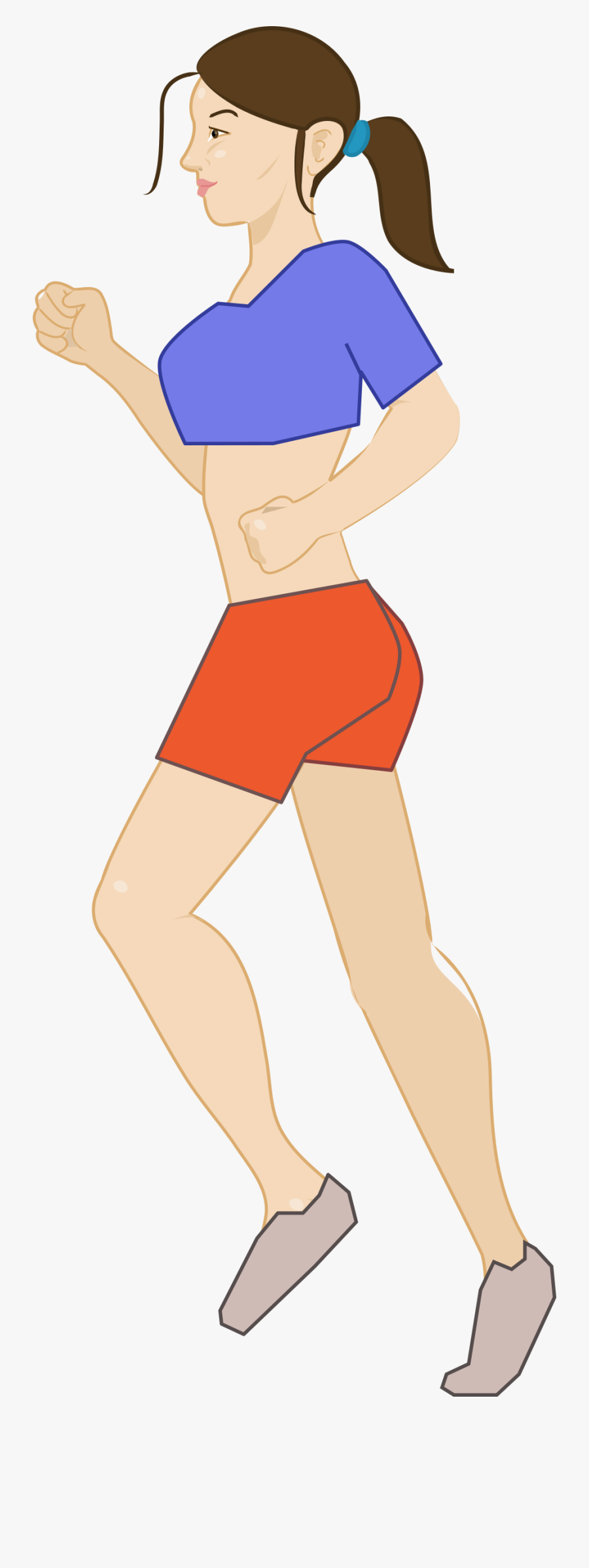 Woman Jogging Clipart - Woman Jogging Cartoon Png, Transparent Clipart