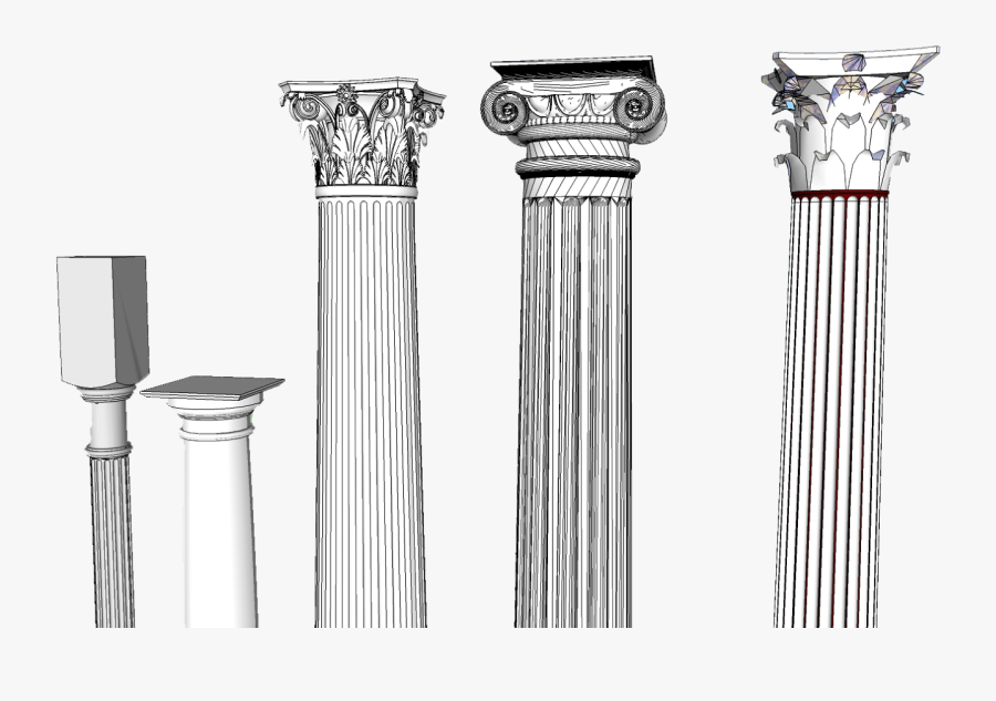 Greek Architecture Columns Types - Greek Post Png, Transparent Clipart