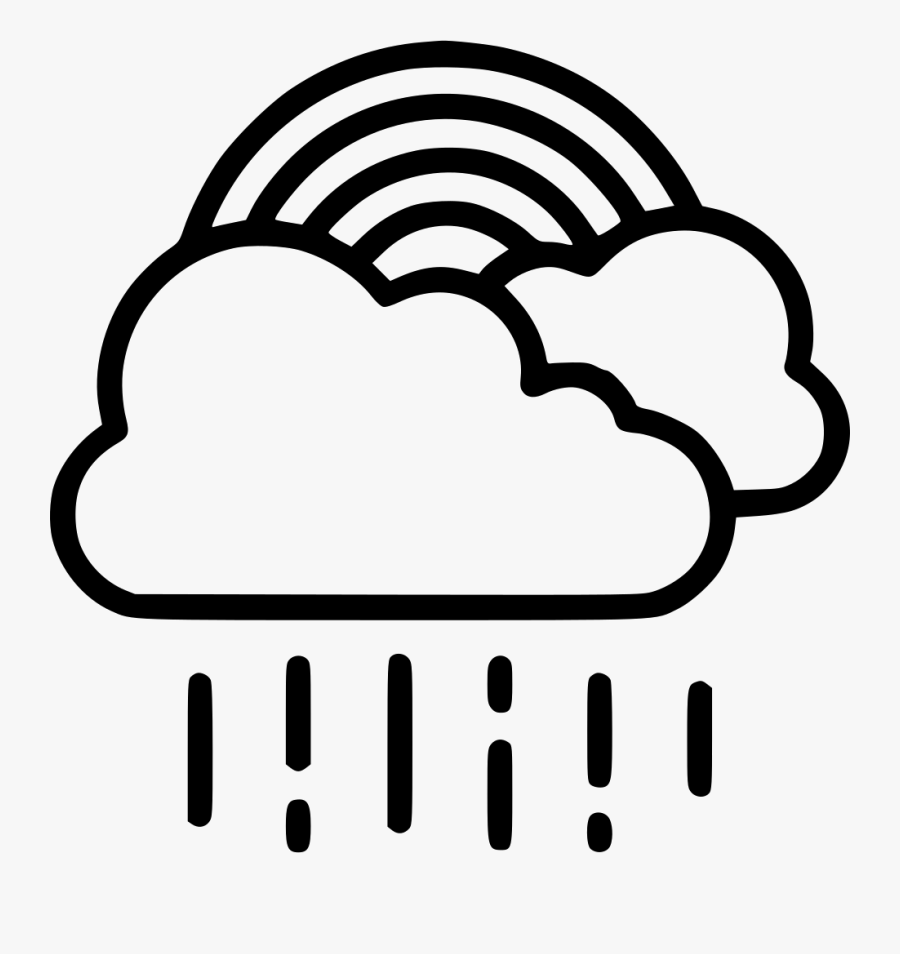 Cloud Rainbow Rain - Rain And Rainbow Drawing, Transparent Clipart