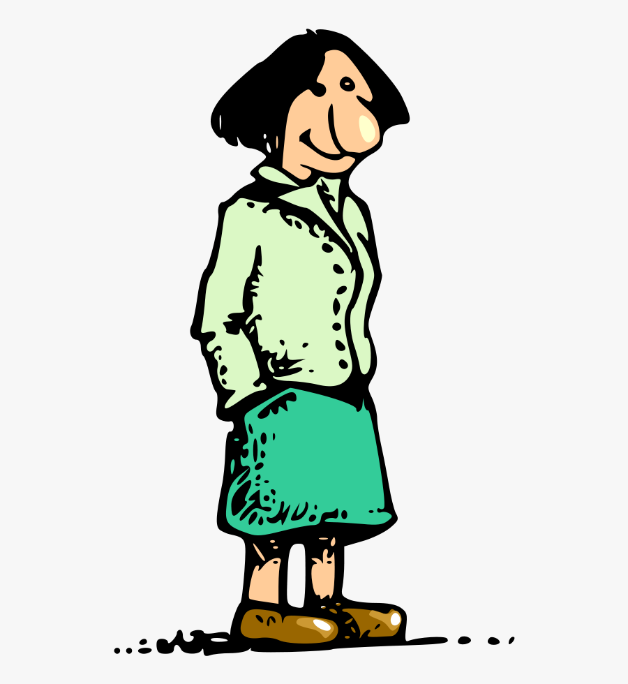 Woman Jogging Clipart, Vector Clip Art Online, Royalty - Female Cartoon Character With Big Noses, Transparent Clipart