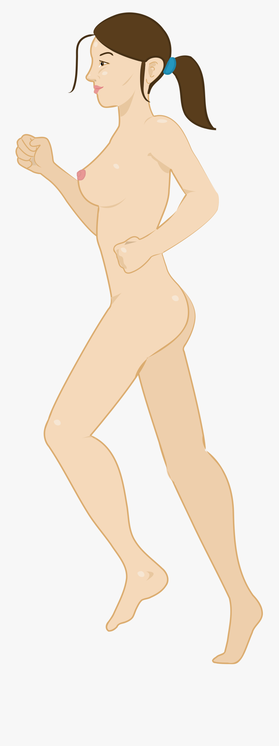 Female Clipart Jogging - Nude Woman Pixel Art, Transparent Clipart