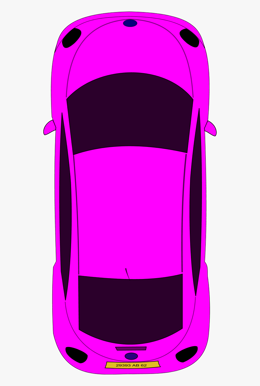 Vector Clip Art - Cartoon Cars Top View, Transparent Clipart