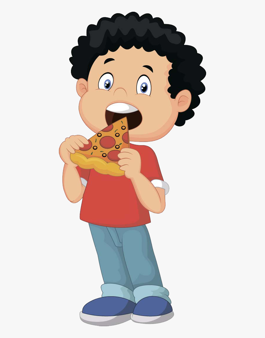 Pizza Delivery Eating Clip Art - Child Eating Pizza Clip Art, Transparent Clipart