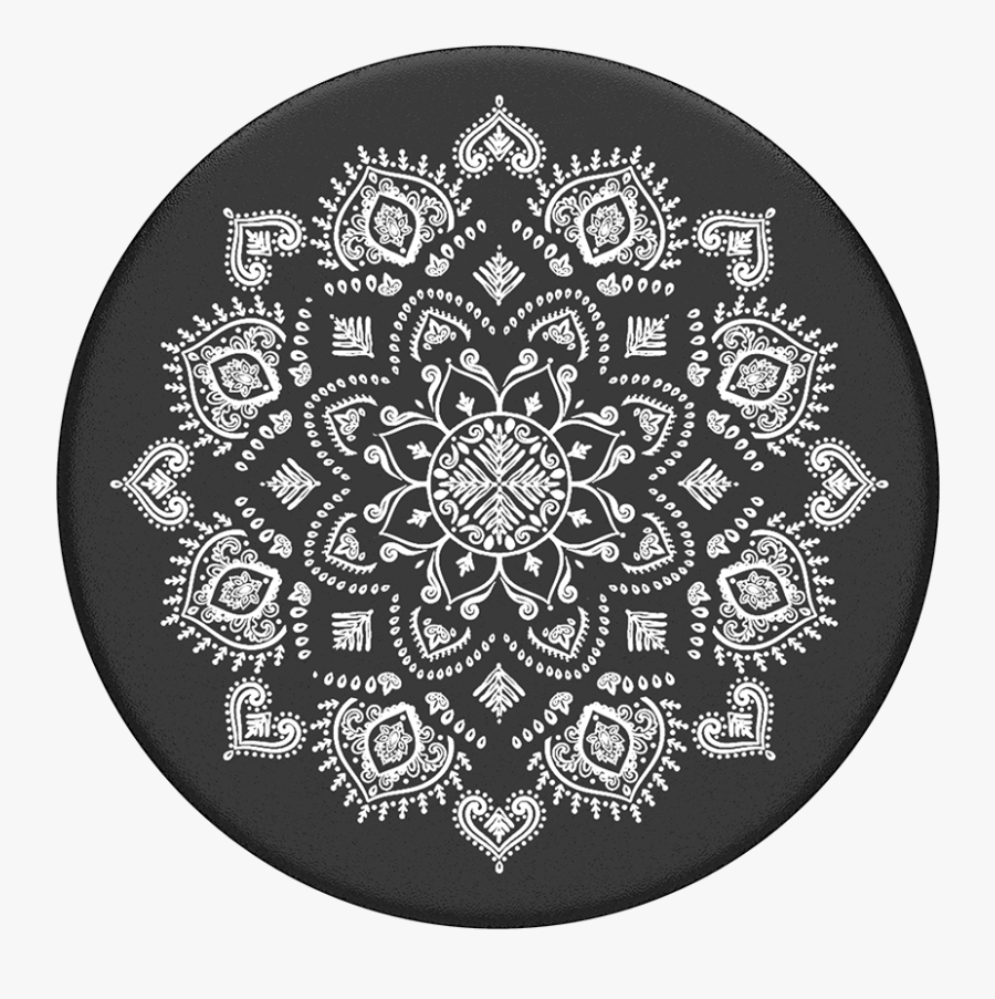 Clip Art Mandala Black And White - Black And White Popsockets, Transparent Clipart