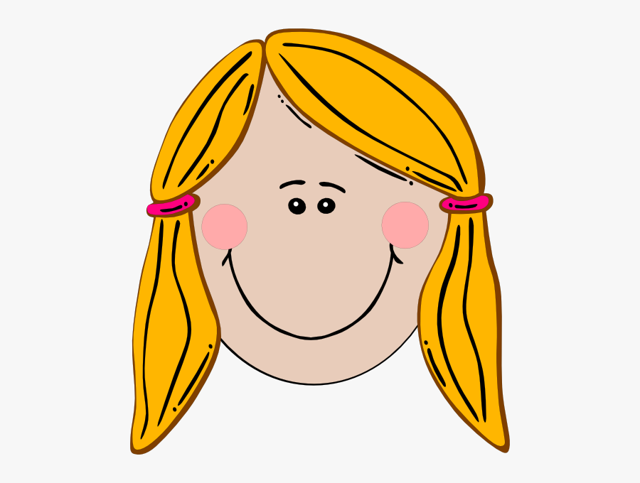Blondy Clip Art - Cartoon Girl Face, Transparent Clipart