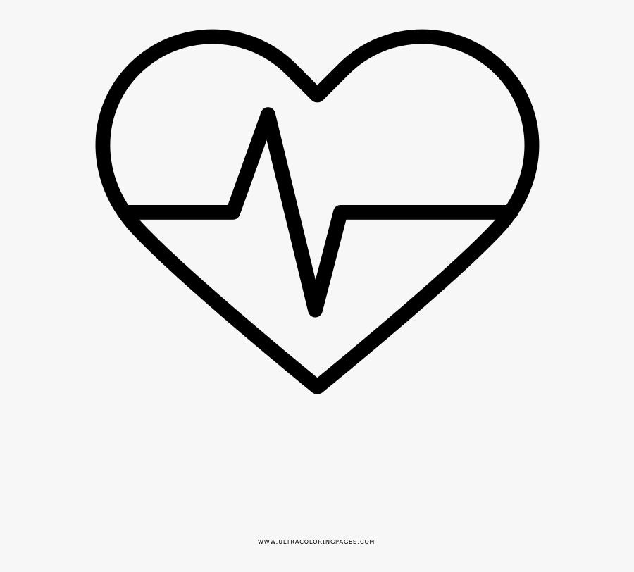 Heart Rate Coloring Page - Heart Black And White Clip Art, Transparent Clipart