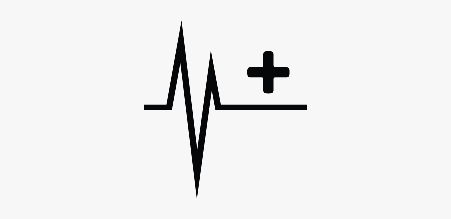 Line Clipart Heartbeat - Cross, Transparent Clipart