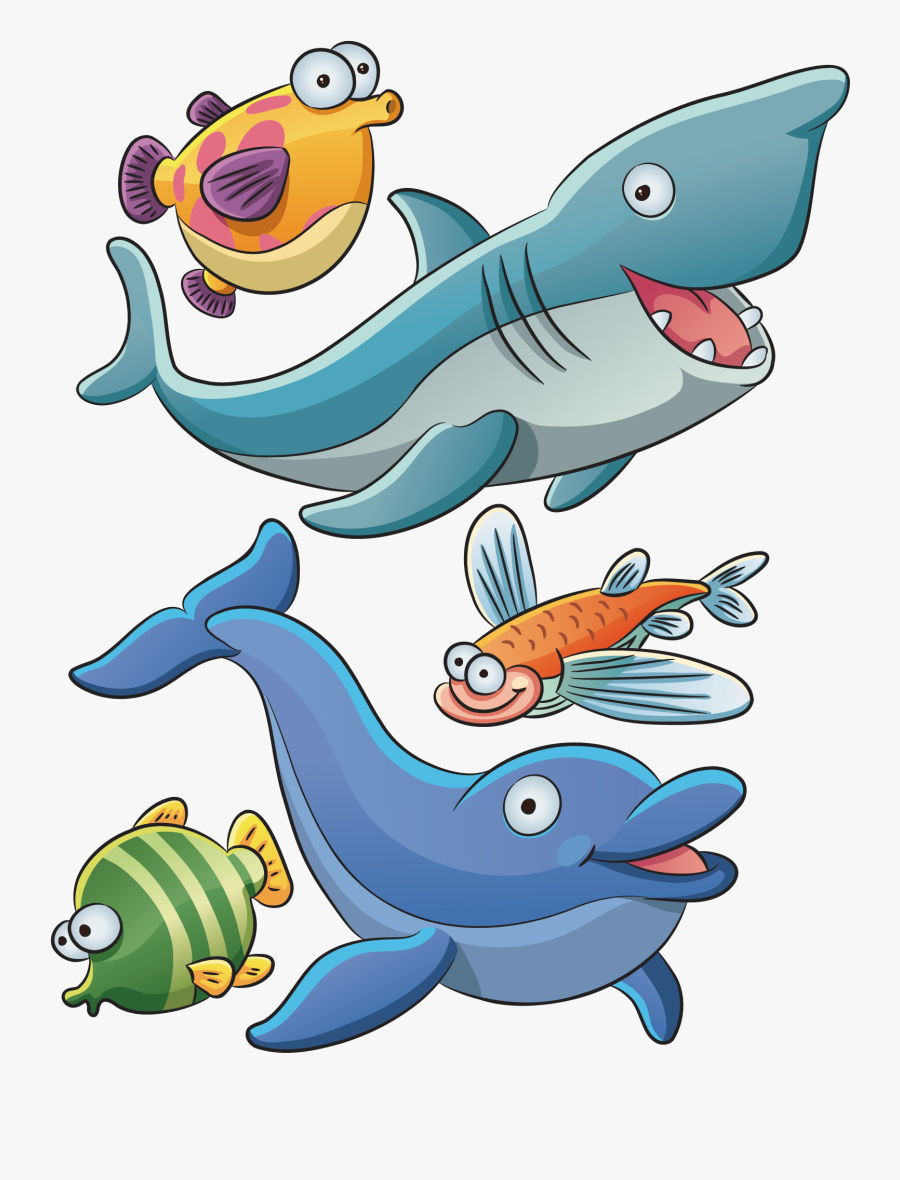 Transparent Aquatic Animals Clipart - Animals Under Sea Cartoon, Transparent Clipart