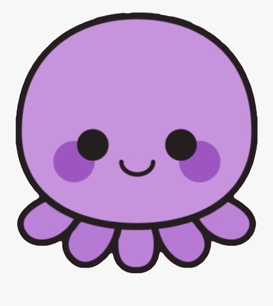 #kawaii #cute #octopus #squid #purple #sea #creature - Kawaii Octopus, Transparent Clipart