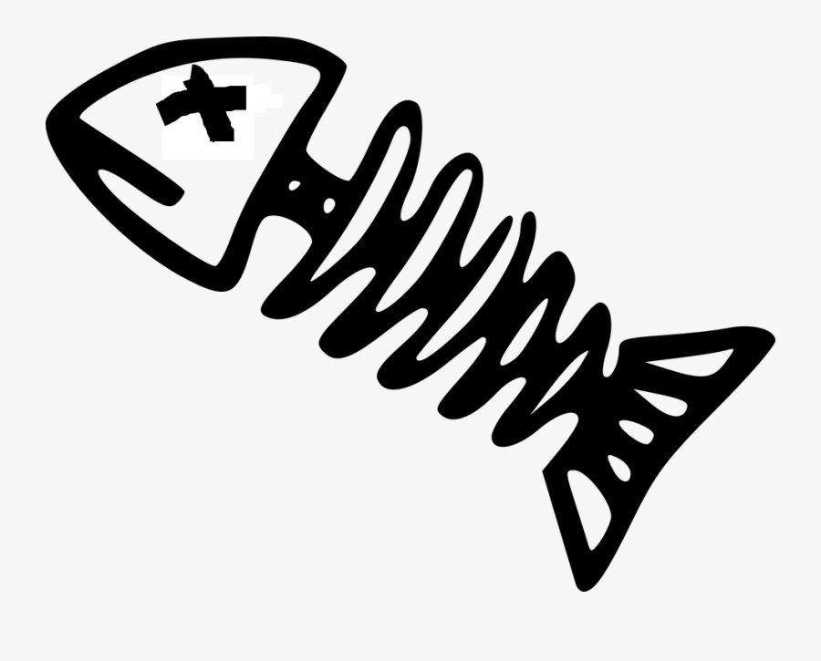 Fish, Skeleton, Dead, Bone, Sea, Animal, Death, Spine - Draw A Dead Fish, Transparent Clipart