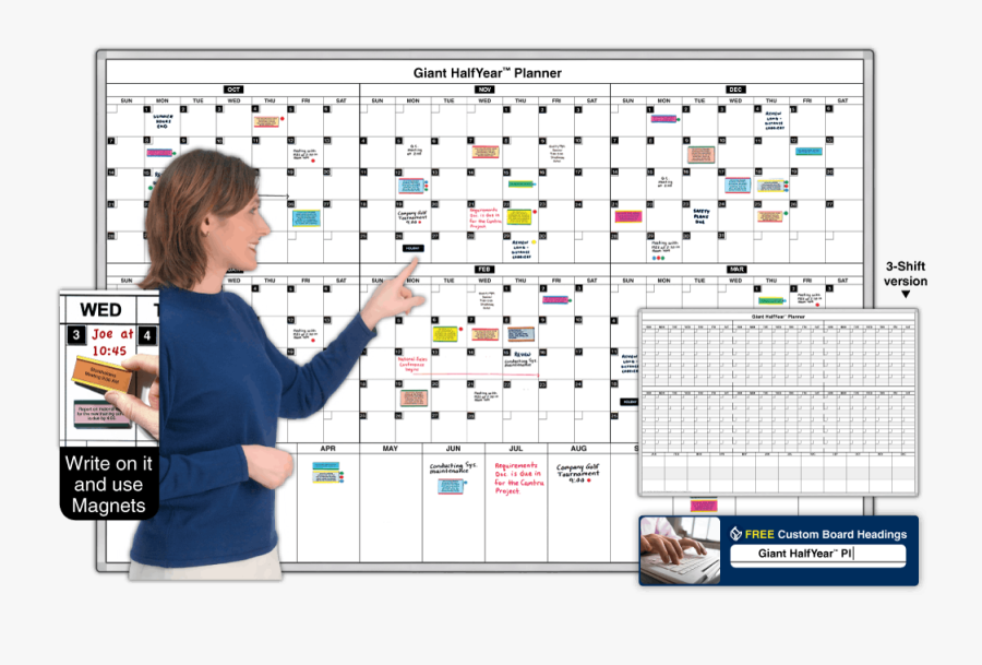 Clip Art Monthly Wall Calendar Dry - 3 Month Planner Whiteboard, Transparent Clipart