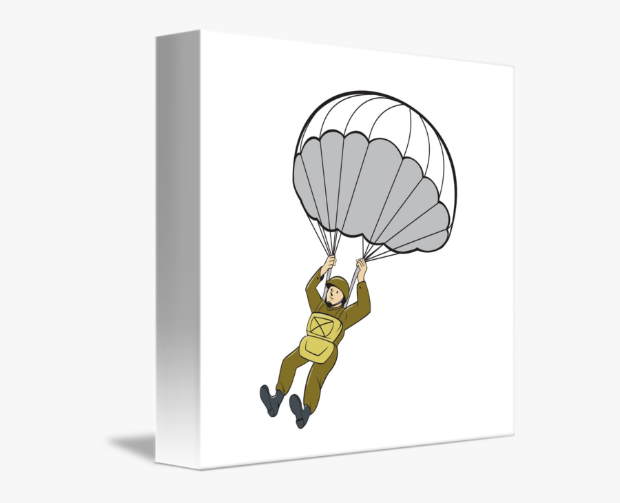 Clip Art Parachute Cartoon - Soldier Parachute Clipart , Free Transparent C...